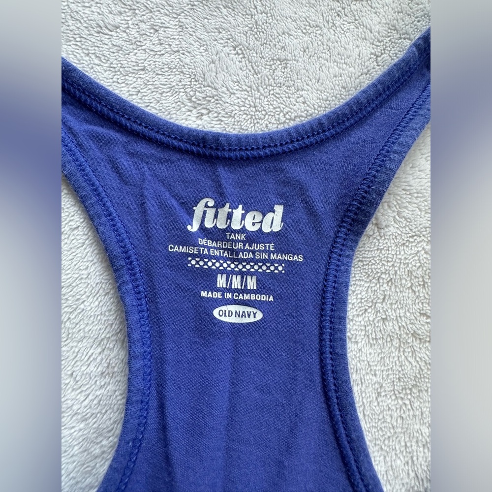 Old Navy Dark Periwinkle Razorback Tank - Picture 2 of 2